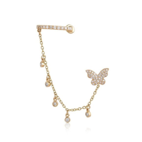 Baguette Edge 14K (or 18k upon request) Yellow Gold Diamond Earrings